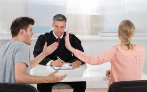 Couple Having An Argument In Front Of Judge