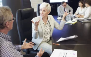 Business couple having another dispute