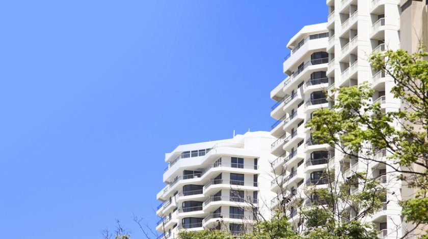 A stock image of a group of holiday strata units.